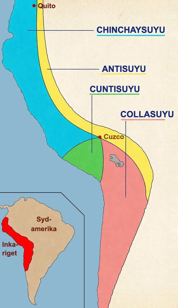 À partir de Cuzco, l'empire se divise en quatre "quartiers".