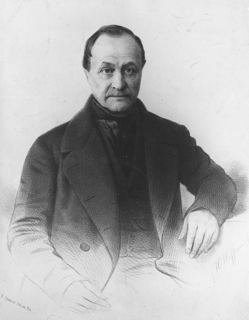 Auguste Comte (1798-1857), lithographie de 1851 d'après un daguerréotype de 1849