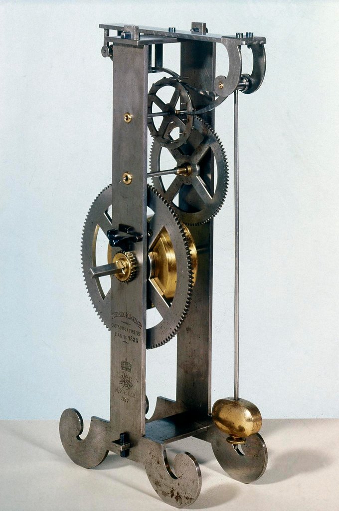Modèle de l'horloge fabriqué par Eustachio Porcellotti,  à Florence, Italie, en 1883.