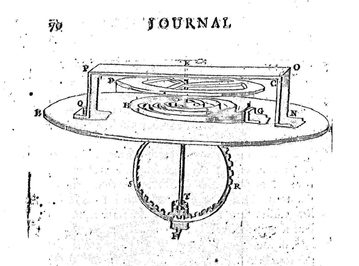 Dessin réalisé par Huygens publié dans le journal des sçavans du 25 février 1675.