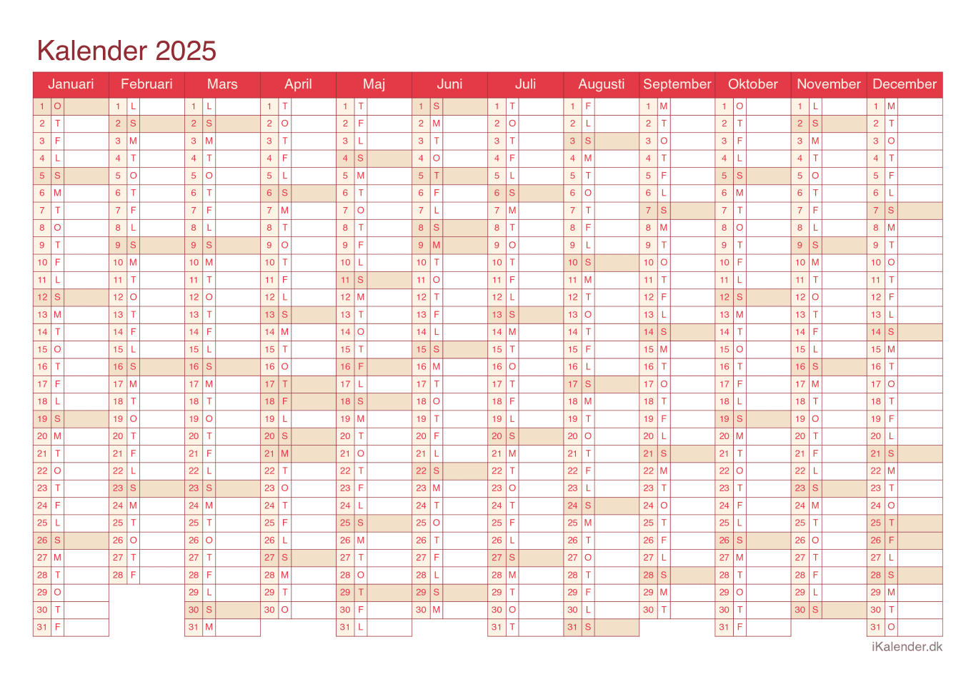 Kalender 2025 - Cherry