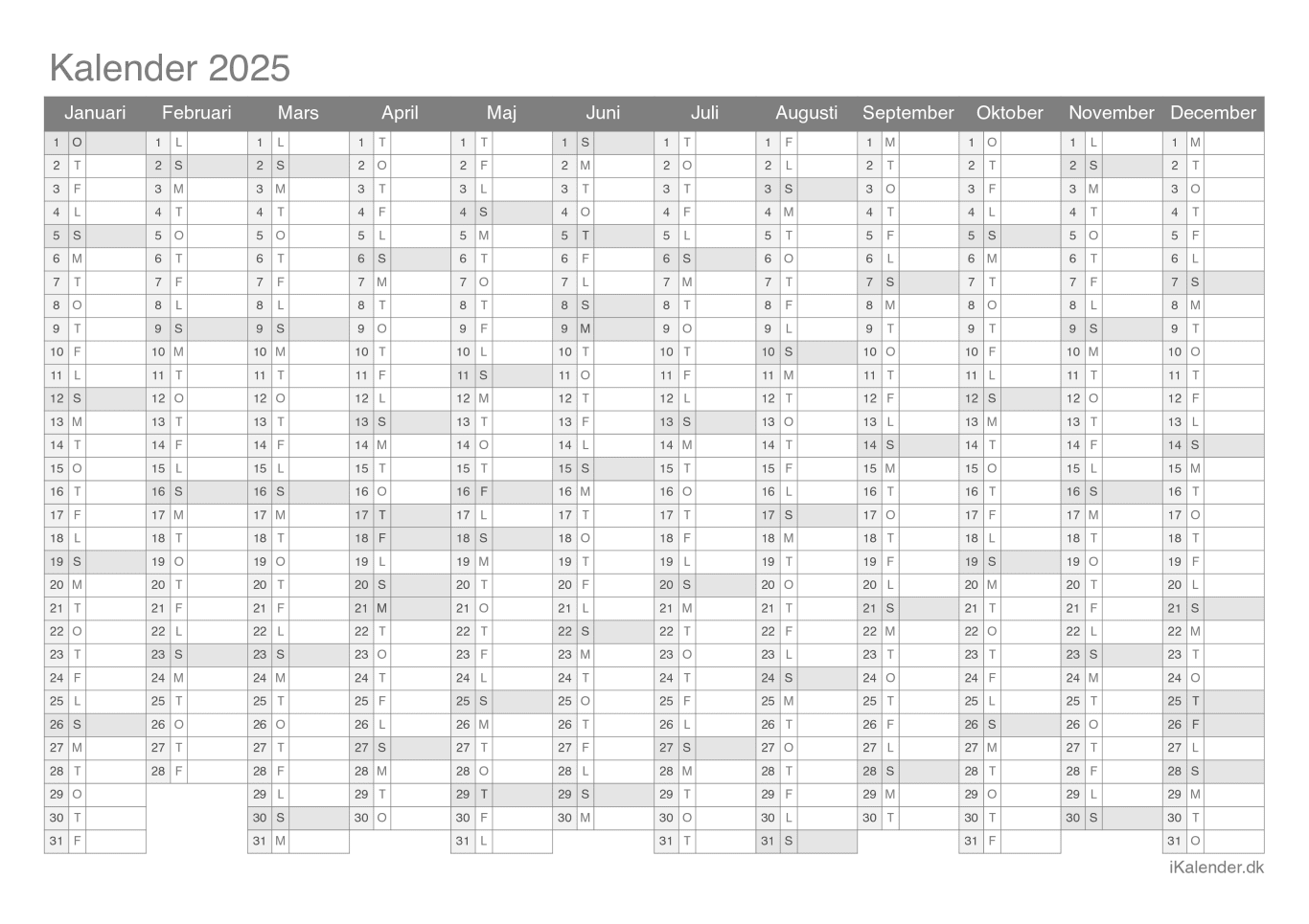 Kalender 2025