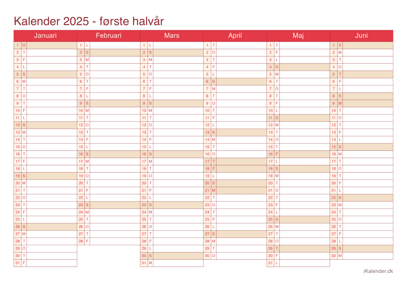 Halvårskalender 2025 - Cherry