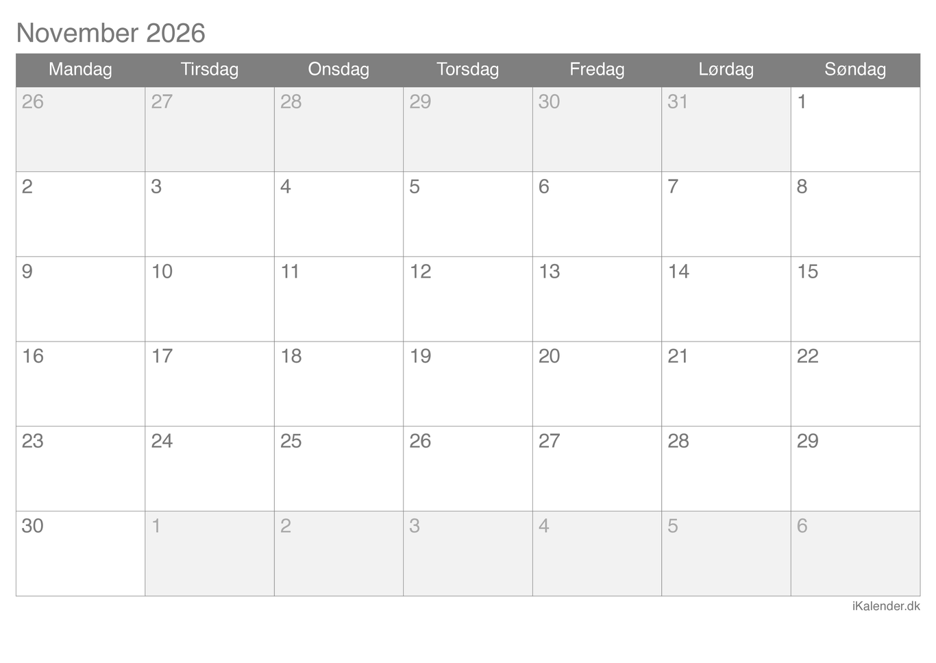 Kalender november 2026