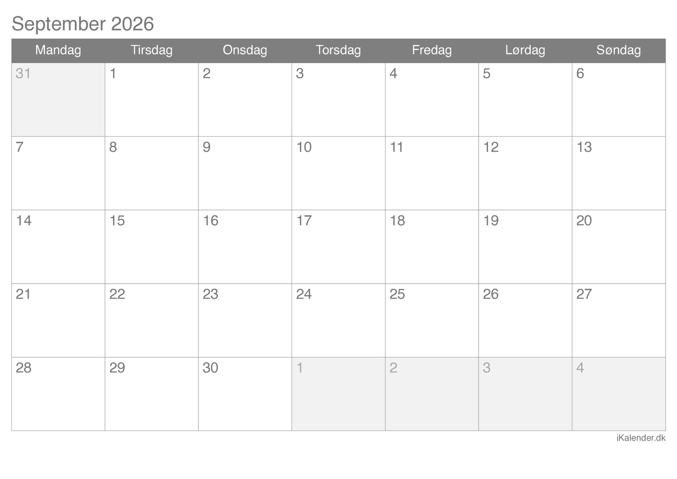 Kalender september 2026