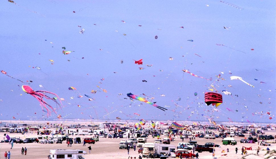 Udsigt over Fanø strand under festivalen i 1996.