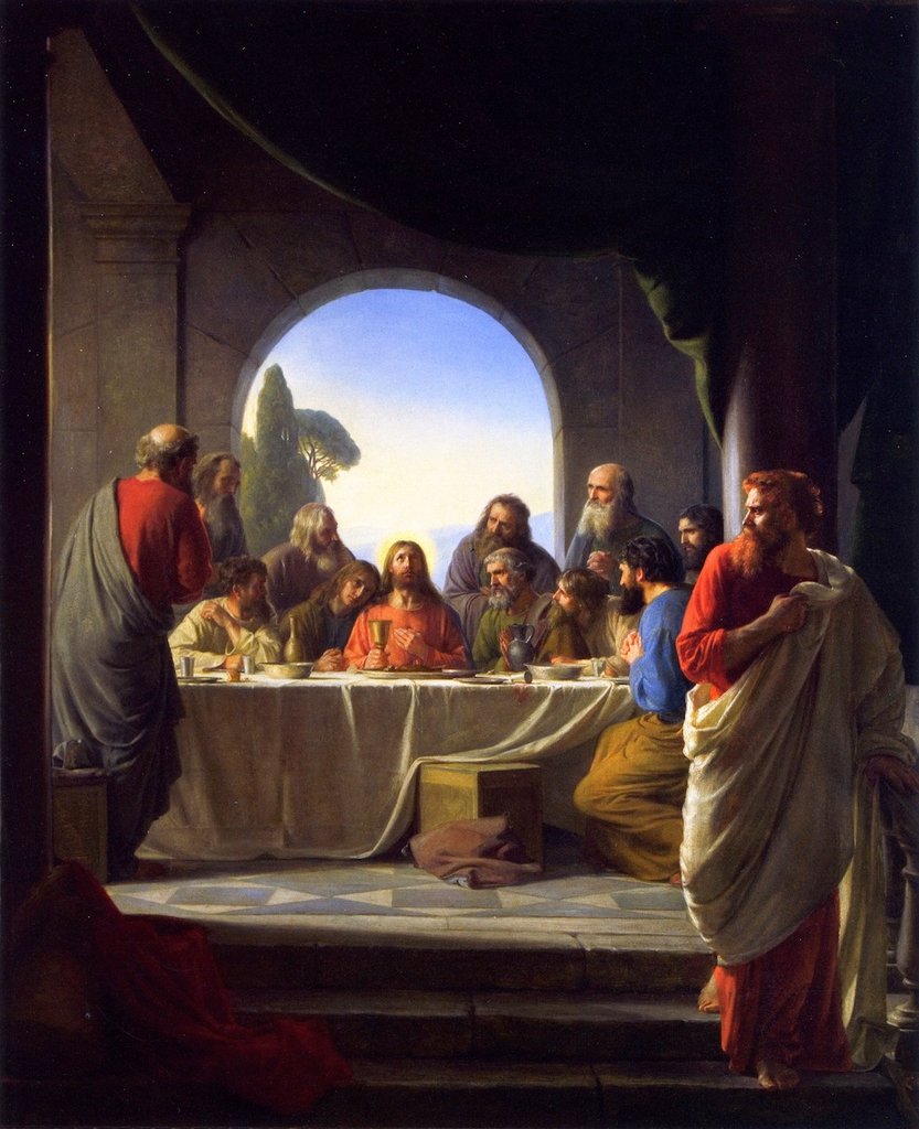 Flere kunstnere har gennem tiden malet den sidste nadver. Dette er af den danske maler, Carl Heinrich Bloch.